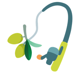 olive and fishing pole