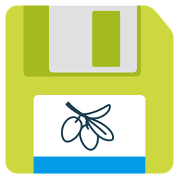 olive and floppy disk