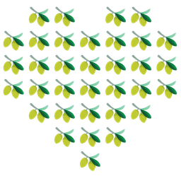 olive and heart suit