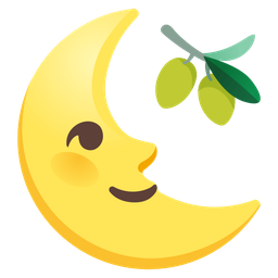 olive and last quarter moon face