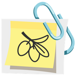 olive and linked paperclips