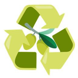 olive and recycling symbol