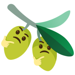 olive and thinking face