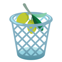 olive and wastebasket