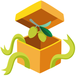 olive and wrapped gift