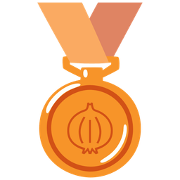 onion and 3rd place medal