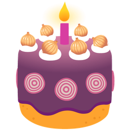 onion and birthday cake