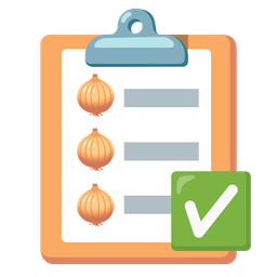 onion and check mark button