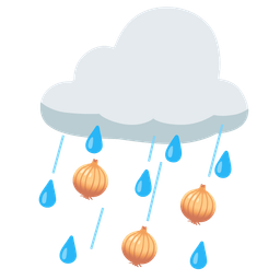onion and cloud with rain