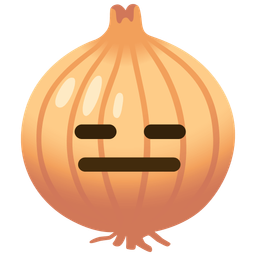 onion and expressionless face