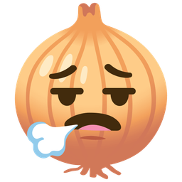 onion and face exhaling