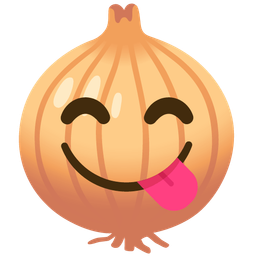 Onion and Face savoring food