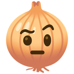 onion and face with raised eyebrow