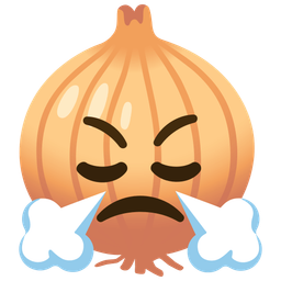 onion and face with steam from nose