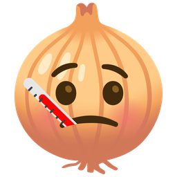 onion and face with thermometer