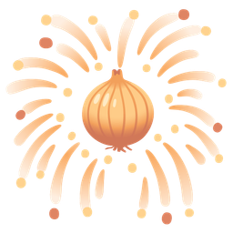 onion and fireworks