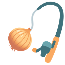 onion and fishing pole