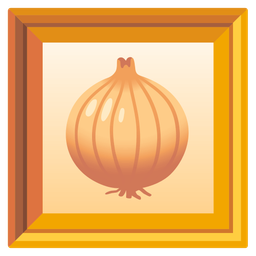 onion and framed picture