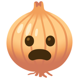 onion and frowning face with open mouth