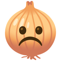 onion and frowning face
