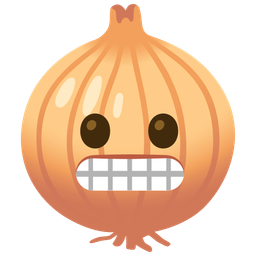 onion and grimacing face