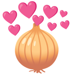 onion and heart with arrow
