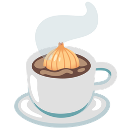 onion and hot beverage