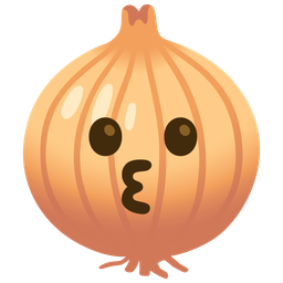 Onion and Kissing face