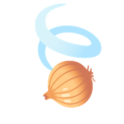 onion and leaf fluttering in wind