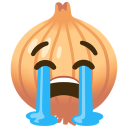 onion and loudly crying face