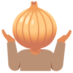 onion and person shrugging