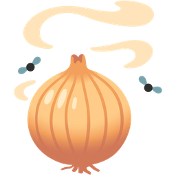 onion and pile of poo