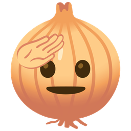 onion and saluting face