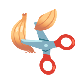 onion and scissors