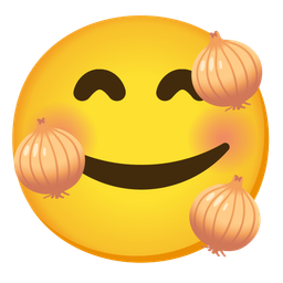 Onion and Smiling face with hearts