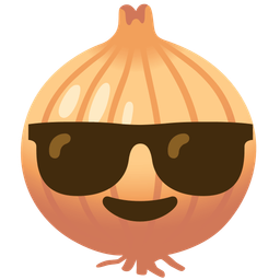 onion and smiling face with sunglasses
