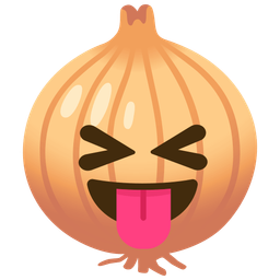 Onion and Squinting face with tongue
