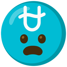 Ophiuchus and frowning face with open mouth