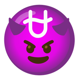 Ophiuchus and smiling face with horns