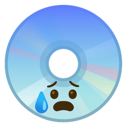 Optical disk and Anxious face with sweat