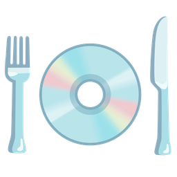 Optical disk and Fork and knife with plate