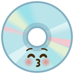 Optical disk and Kissing face with closed eyes