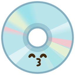 Optical disk and Kissing face with smiling eyes