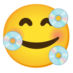 Optical disk and Smiling face with hearts