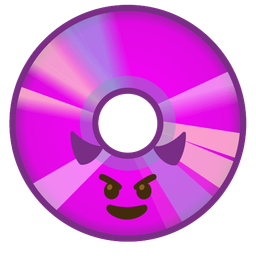 Optical disk and Smiling face with horns