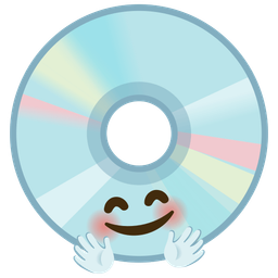 Optical disk and Smiling face with open hands