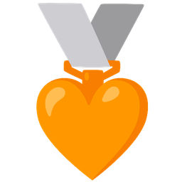 orange heart and 2nd place medal