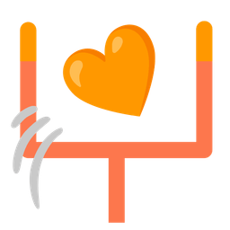 orange heart and american football