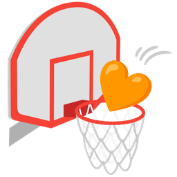 orange heart and basketball