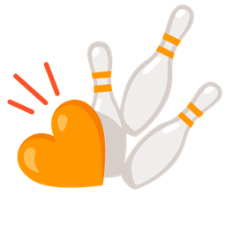 orange heart and bowling